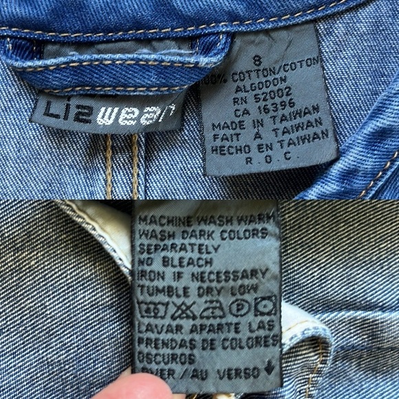 Vintage LIZWEAR Soft Denim Jacket with Gold Buttons Size Medium - Picture 5 of 15